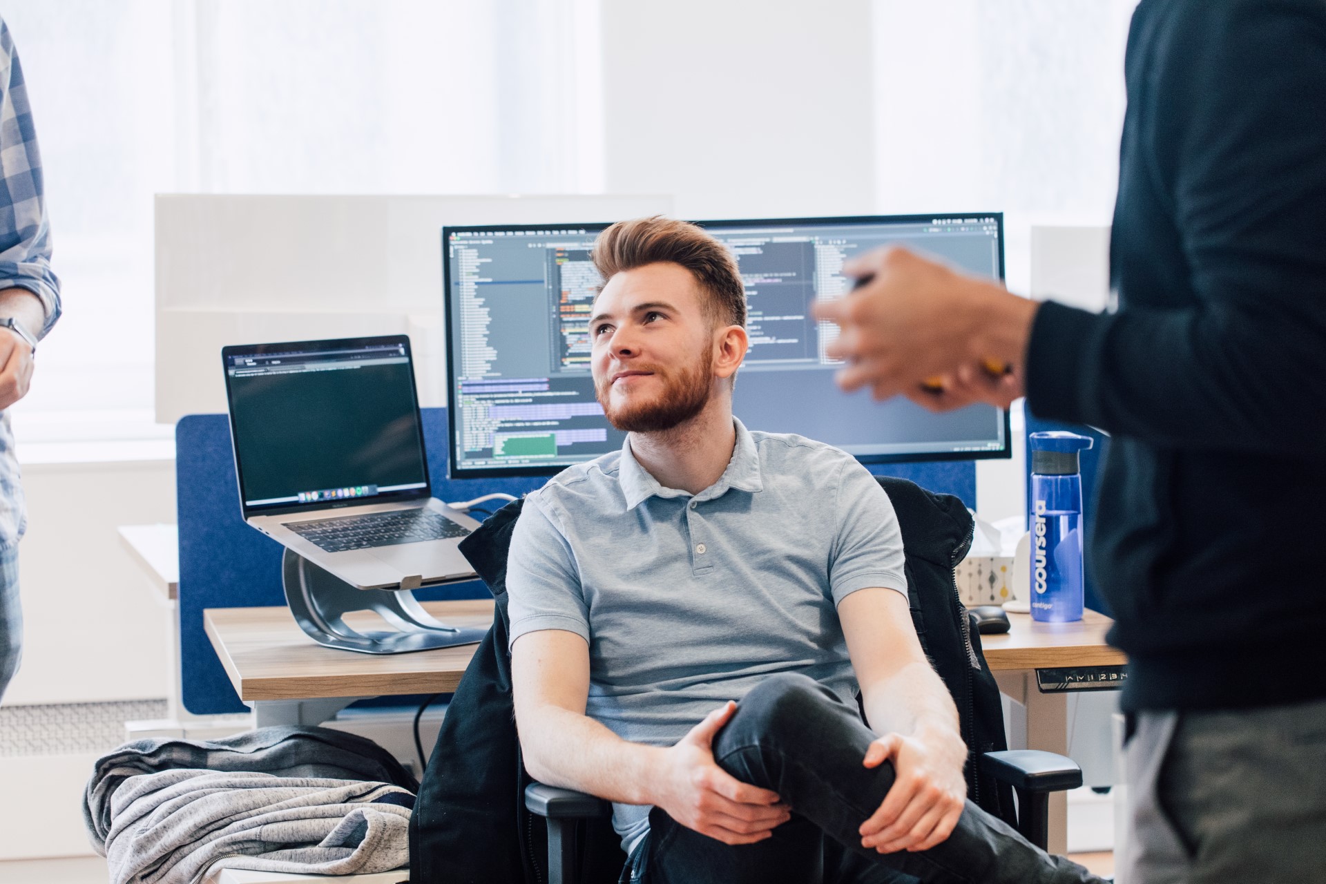 Adult, Male, Man, Person, Laptop, Pc, Hardware, Monitor, Screen, Computer Keyboard