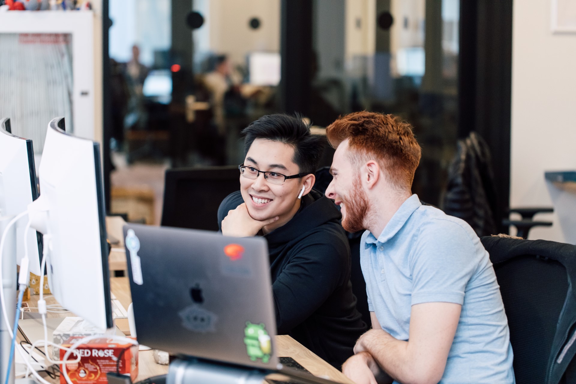 Head, Person, Face, Pc, Adult, Male, Man, Happy, Laptop, Glasses