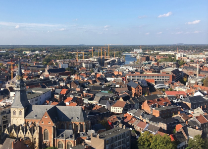 Building, Cityscape, Urban, City, Neighborhood, Outdoors, Metropolis, Nature, Construction Crane, Aerial View