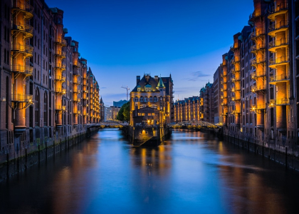 City, Metropolis, Urban, Canal, Outdoors, Water, Scenery, Cityscape, Landscape, Neighborhood