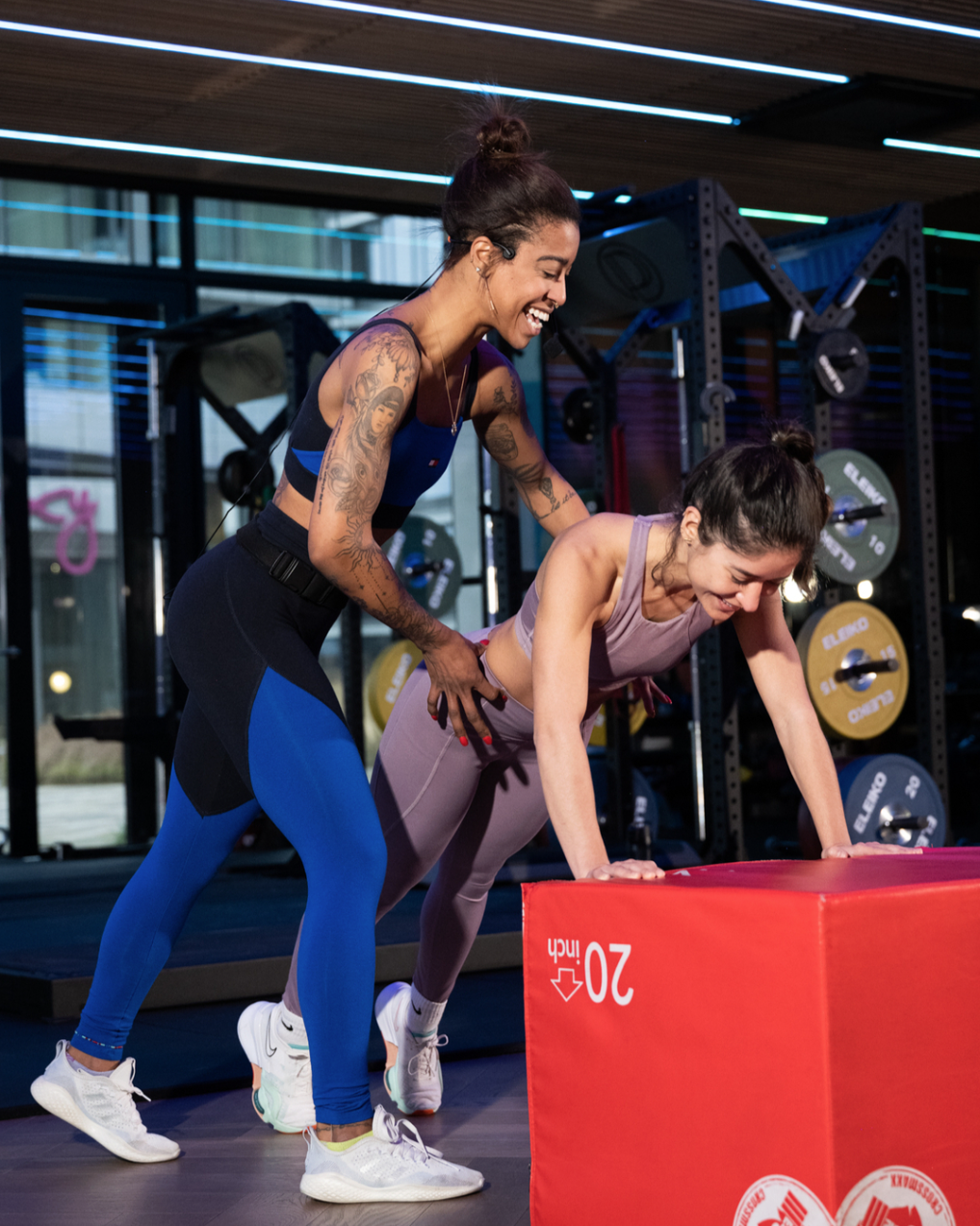 Shoe, Adult, Female, Person, Woman, Skin, Tattoo, Face, Working Out, Gym