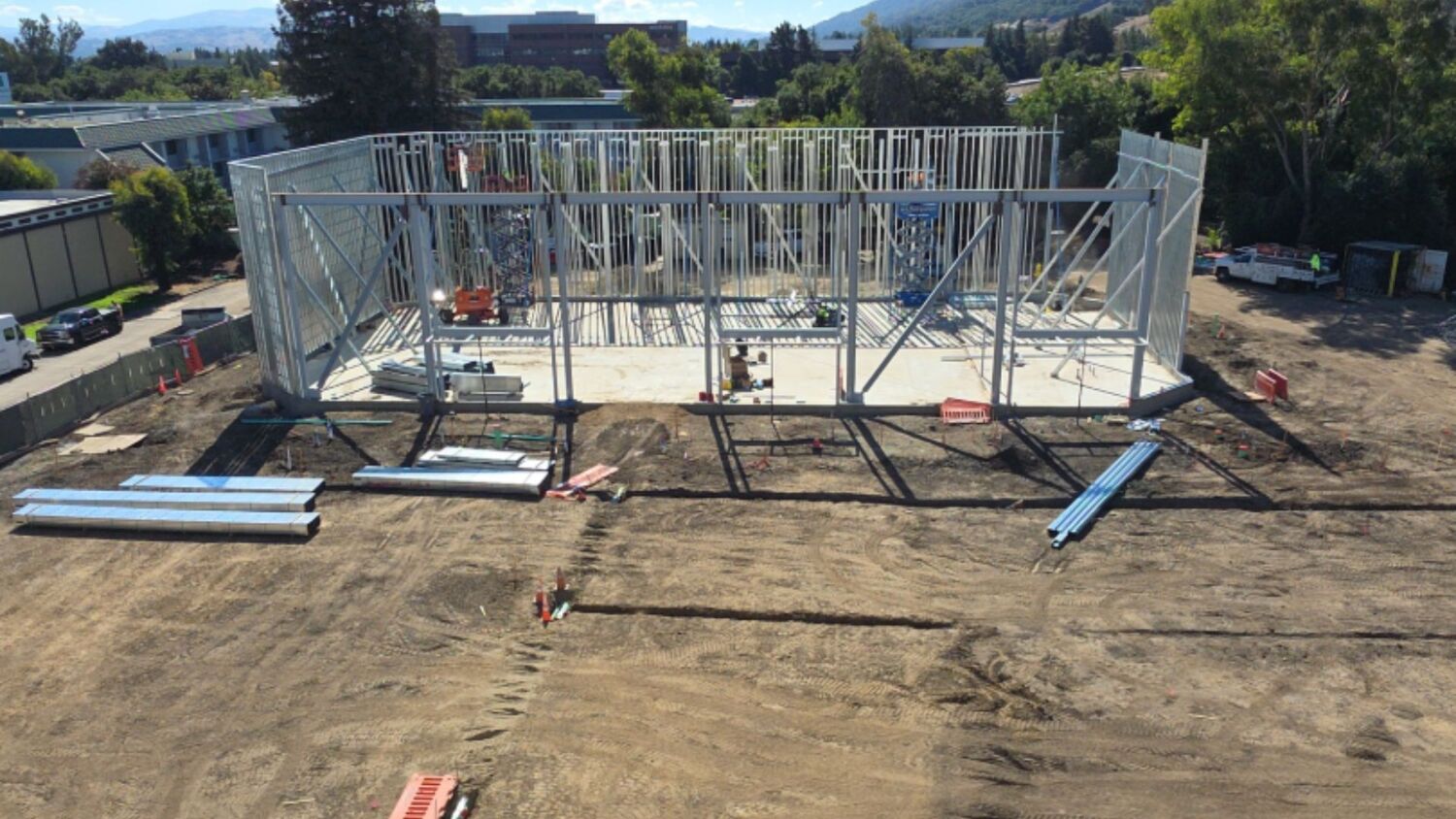 Construction, Fence, Outdoors, Gate, Car, Transportation, Vehicle, Person