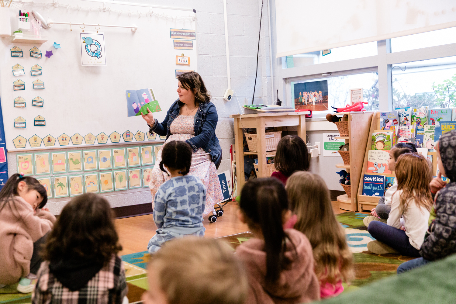 Adult, Female, Person, Woman, Kindergarten, Book, Child, Girl, Boy, Male