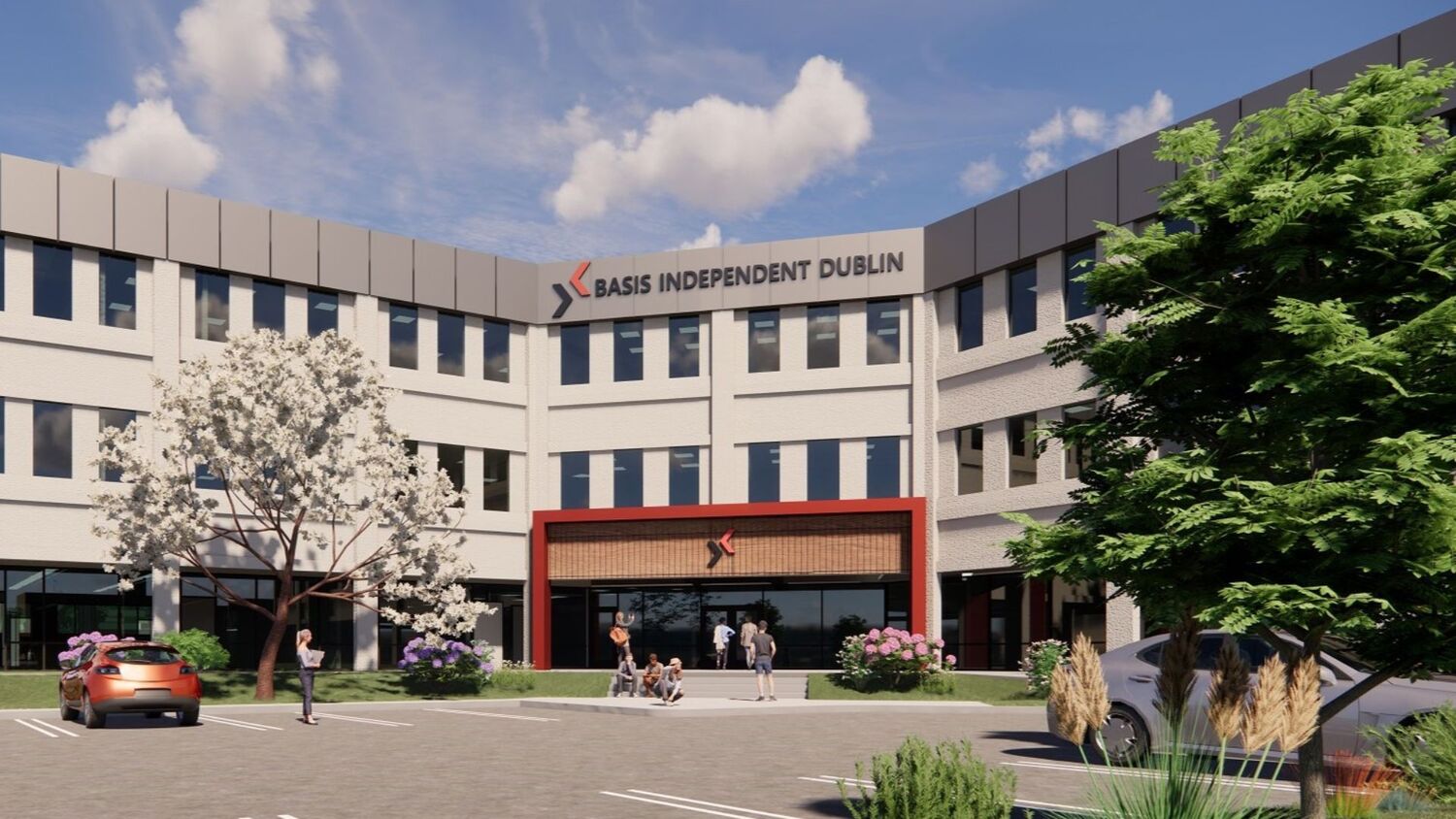 Building, Office Building, Car, College, Person, Tree, Shoe, City, Wheel, Grass