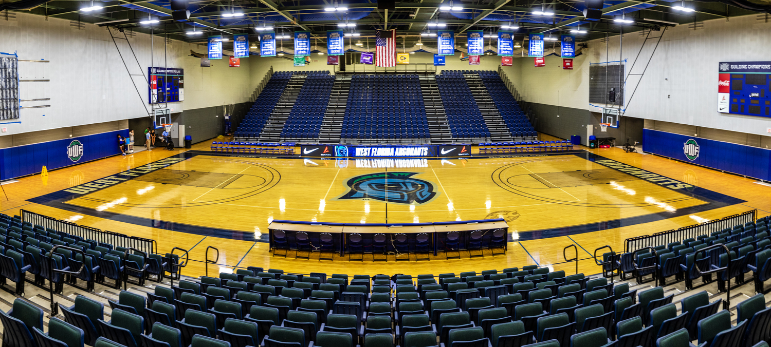 Basketball court at the UWF facility 