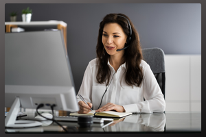 Picture of receptionist working
