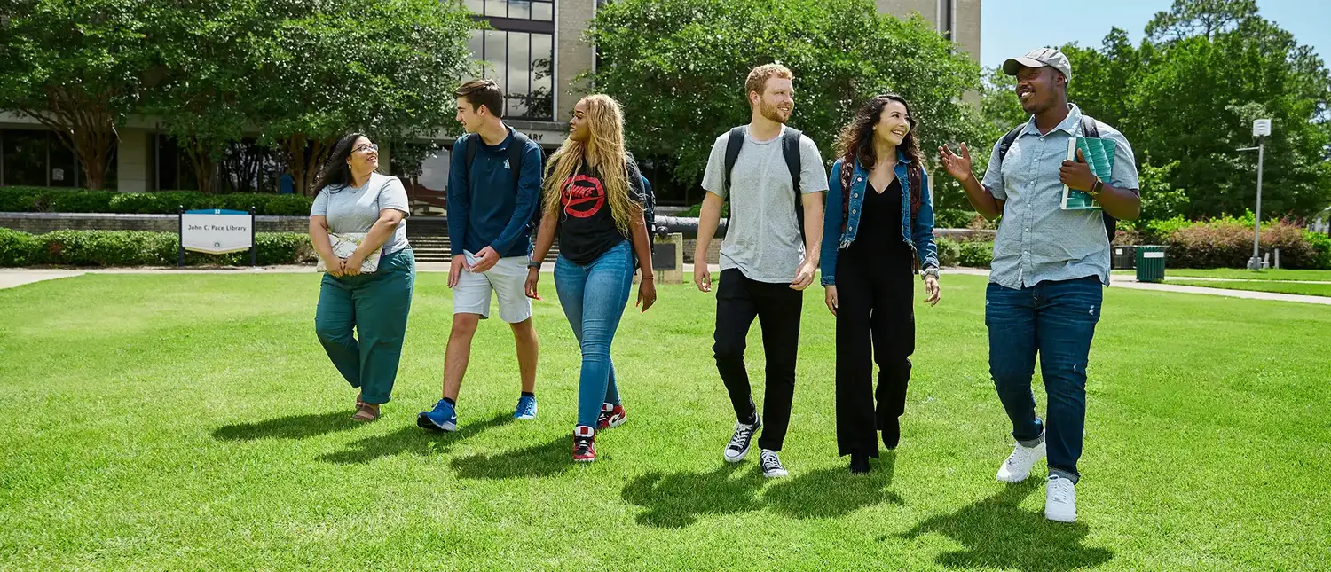 Picture of students walking on campus