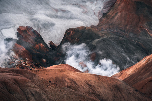 Outdoors, Nature, Mountain, Art, Painting, Mesa, Volcano, Scenery, Crater, Peak