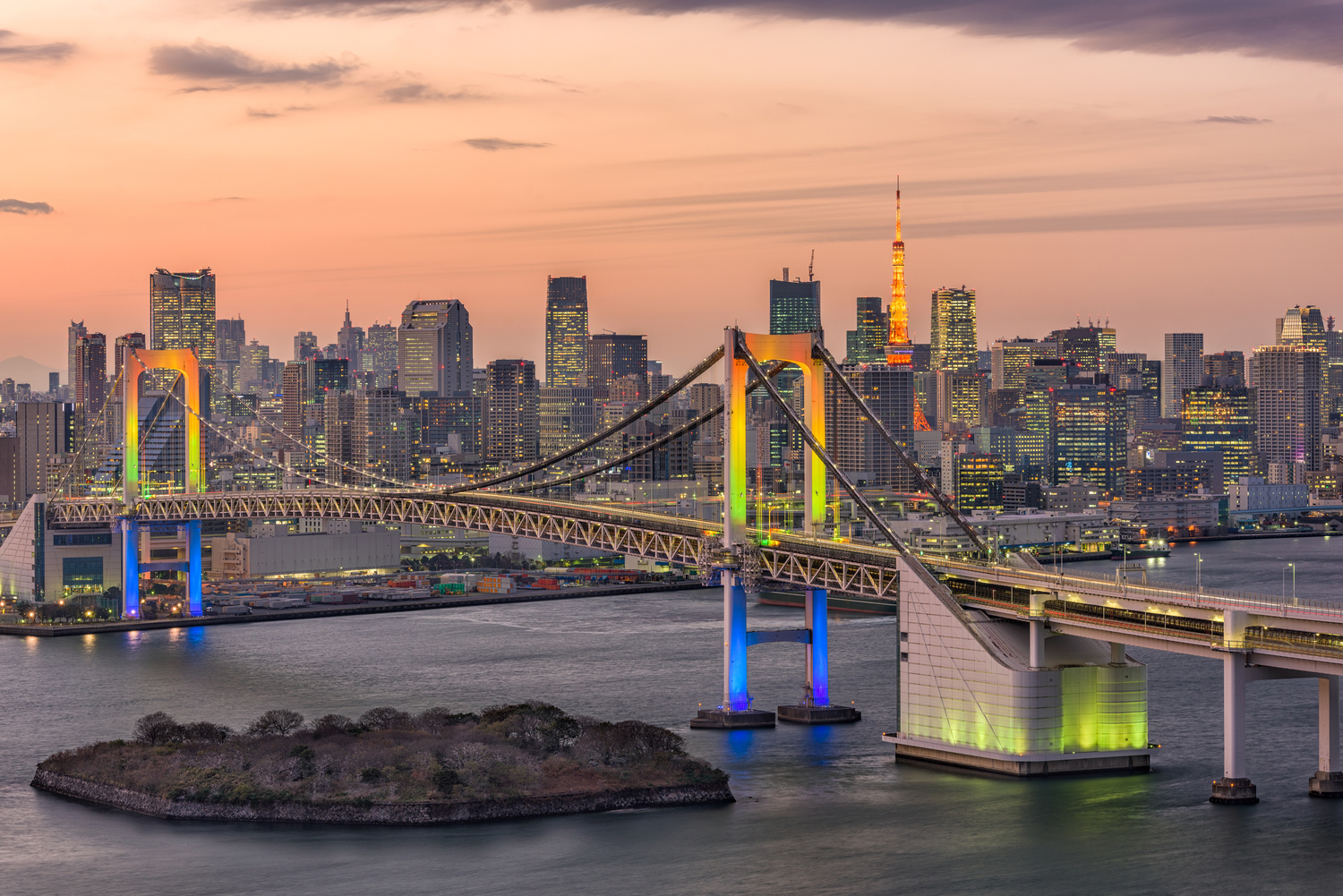 Bridge, Building, City, Town, Urban, Waterfront, Metropolis, High Rise, Neighborhood, Architecture, Office Building, Spire