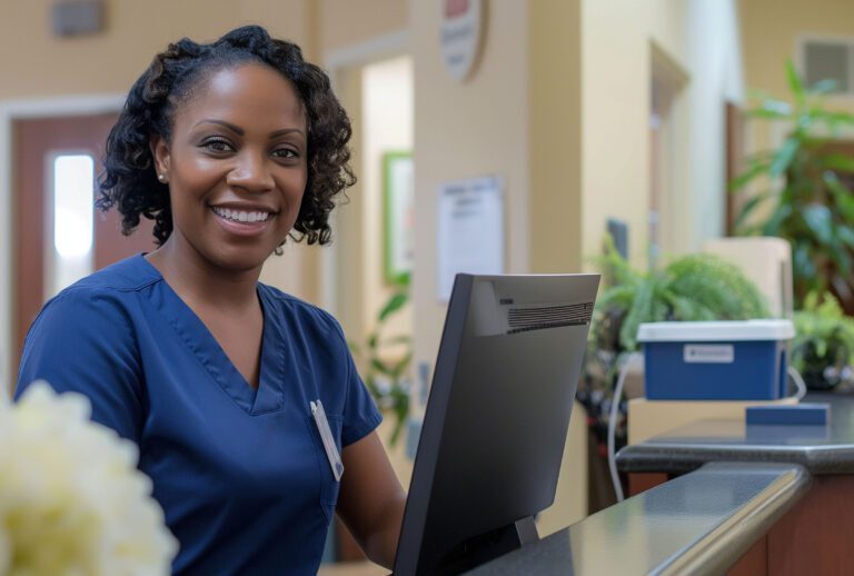 Nurse, Person, Computer Hardware, Electronics, Hardware, Monitor, Screen, Box