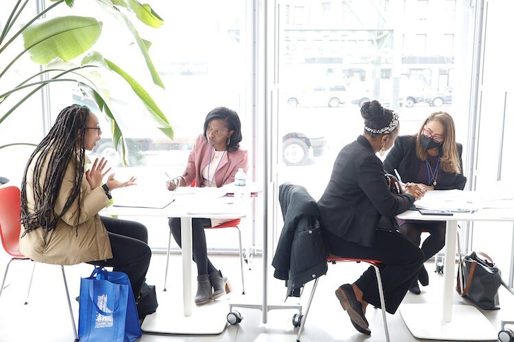 Handbag, Person, Adult, Male, Man, Conversation, Female, Woman, Desk, Shoe